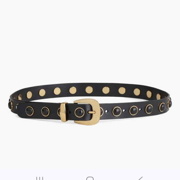 New! Madewell Cabochon Studded Leather Western Belt M Medium